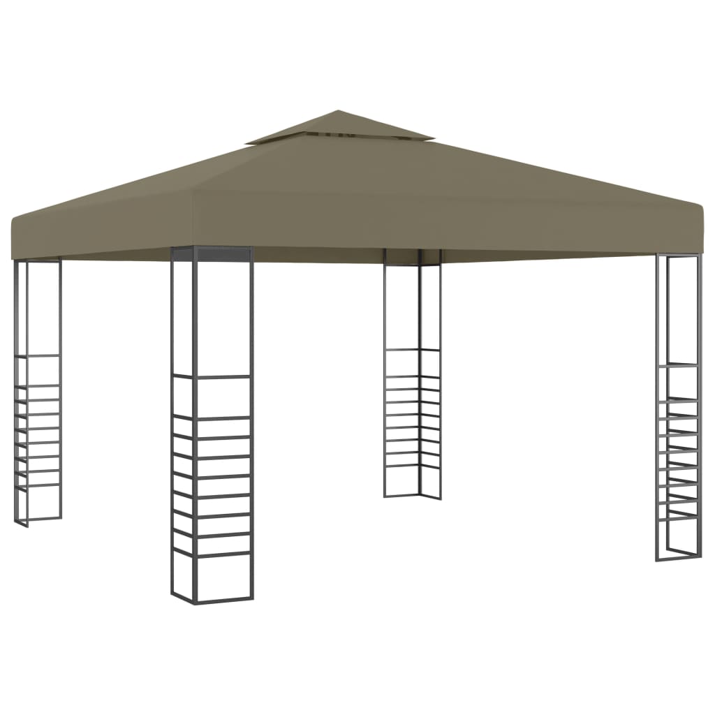 vidaXL Altana ze sznurem lampekLED, 3x3 m, taupe
