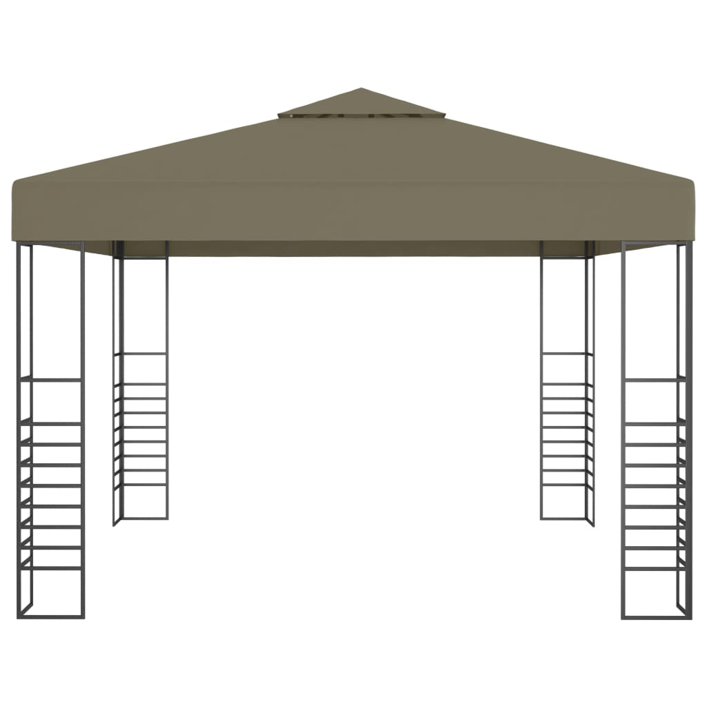vidaXL Altana ze sznurem lampekLED, 3x3 m, taupe