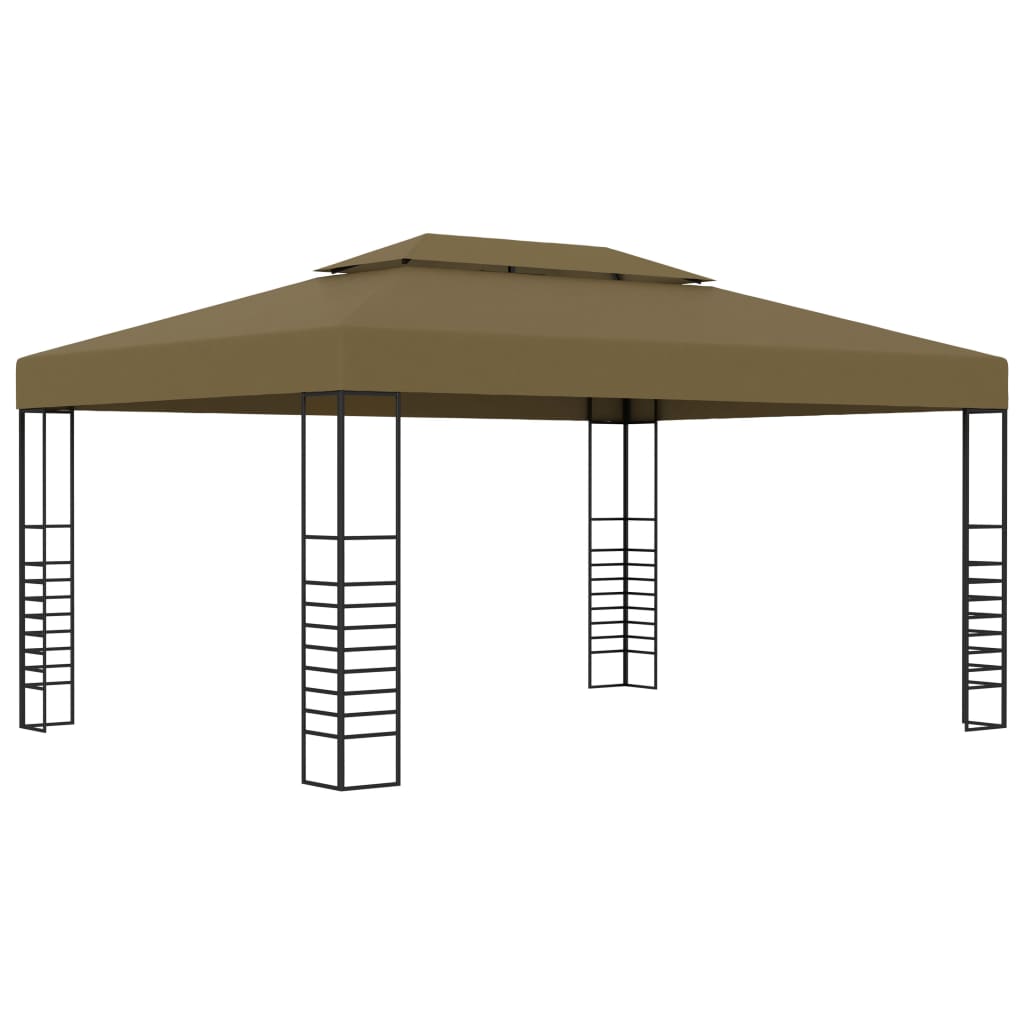 vidaXL Altana ze sznurem lampek LED, 3x4 m, kolor taupe