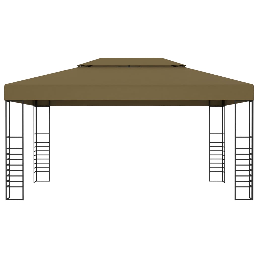 vidaXL Altana ze sznurem lampek LED, 3x4 m, kolor taupe