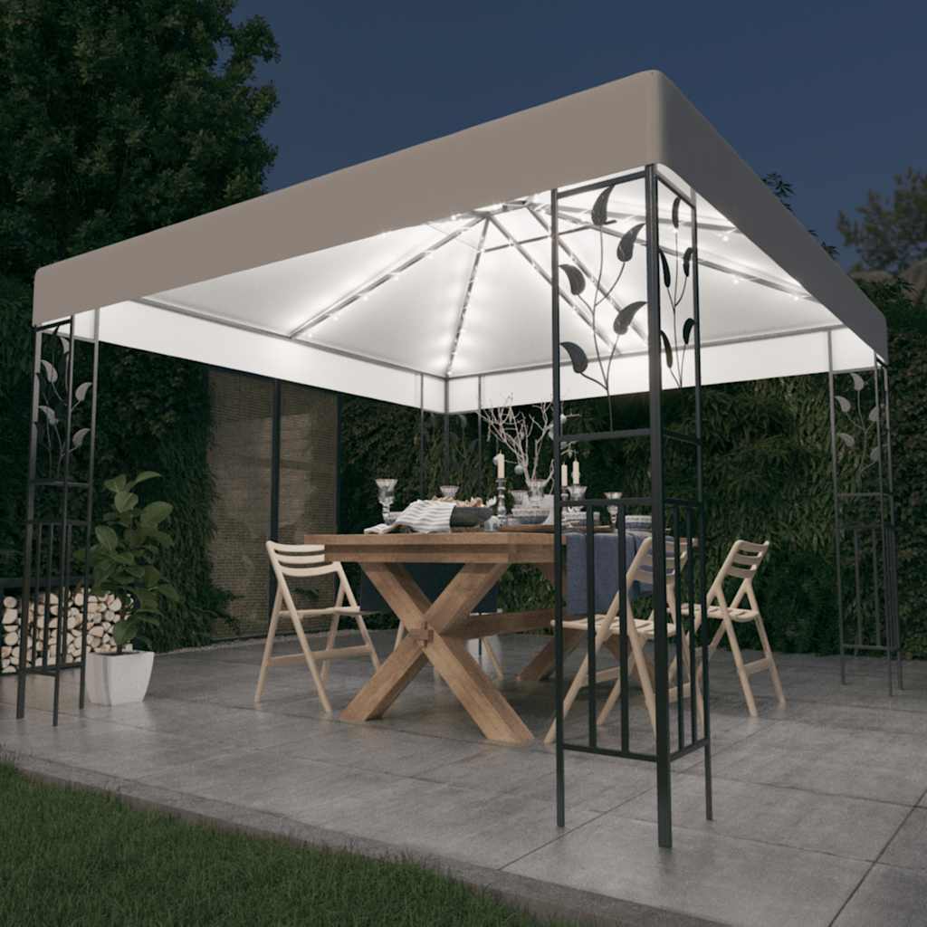 vidaXL Altana ze sznurem lampek LED, 3x3 m, biała