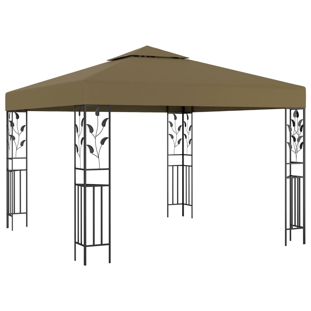 vidaXL Altana ze sznurem lampek LED, 3x3 m, kolor taupe