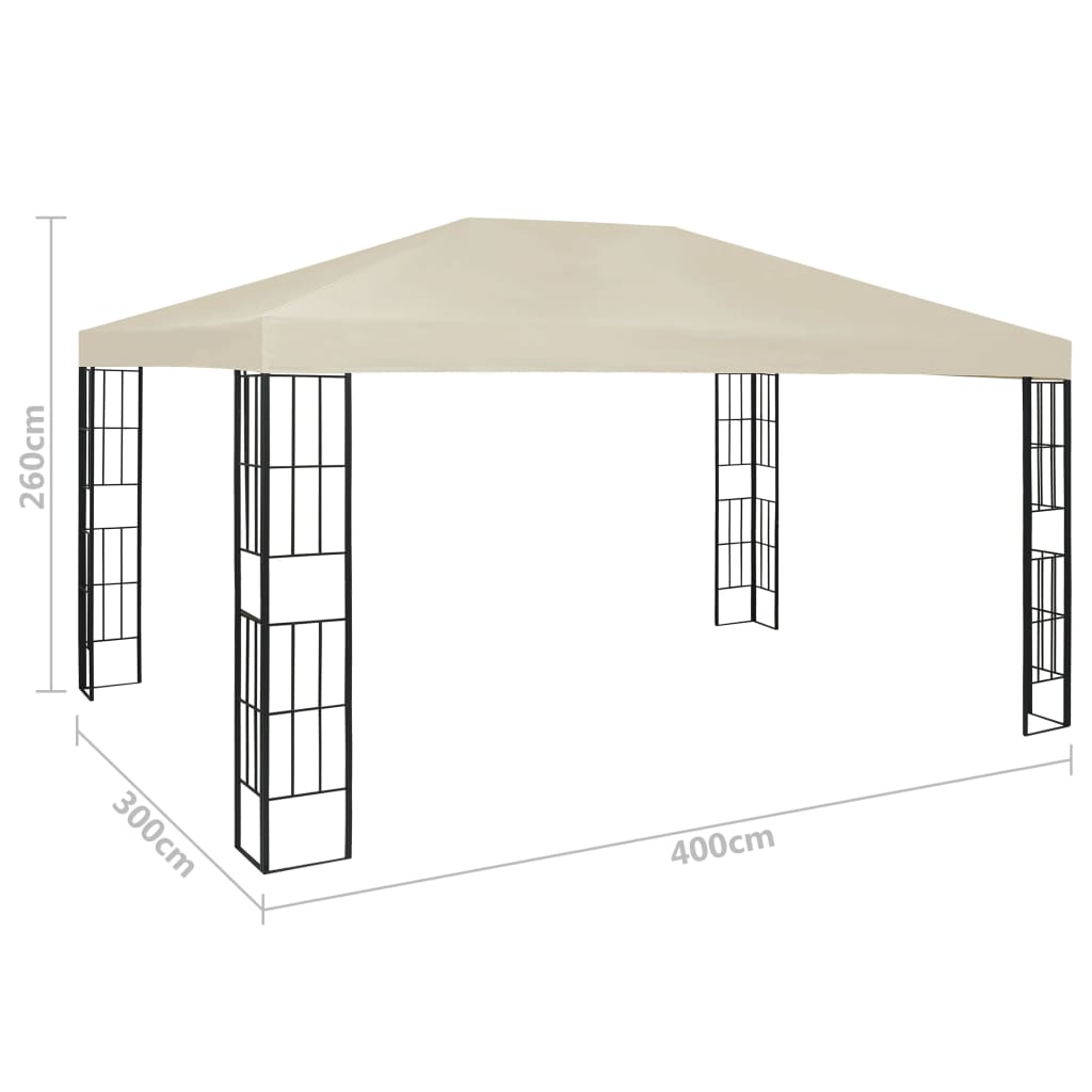 vidaXL Altana ze sznurem lampek LED, 3x4 m, kremowa