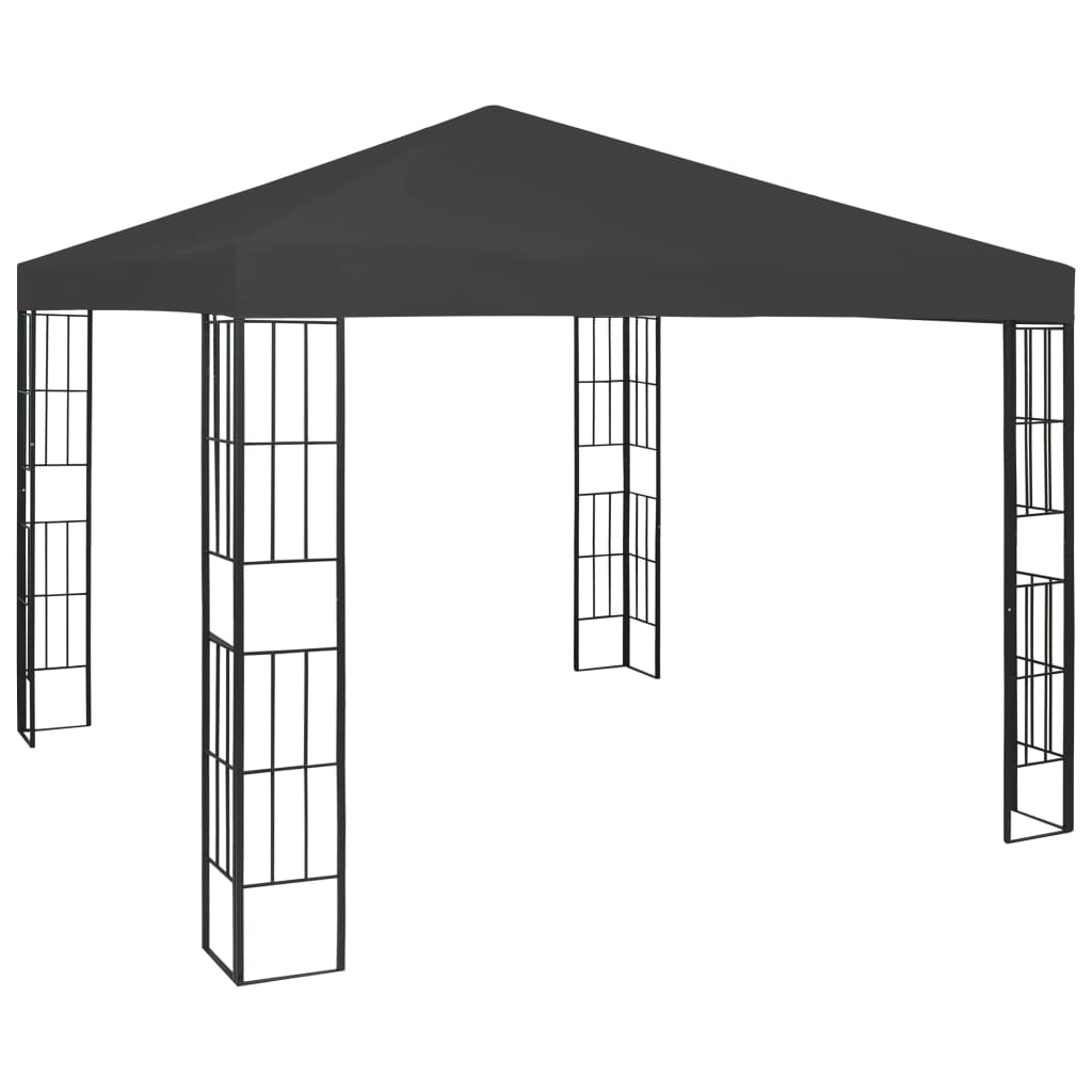 vidaXL Altana ze sznurem lampek LED, 3x3 m, antracytowa