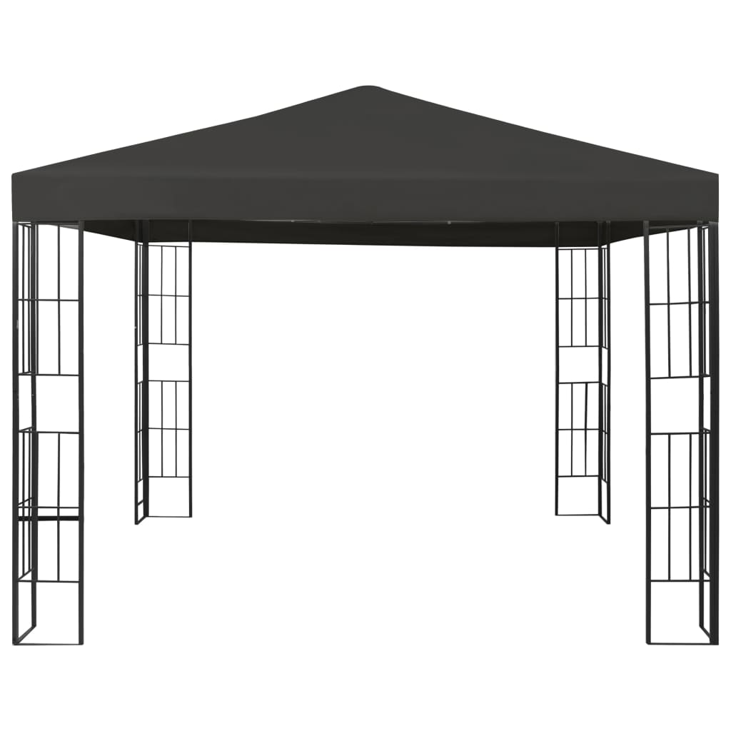 vidaXL Altana ze sznurem lampek LED, 3x3 m, antracytowa