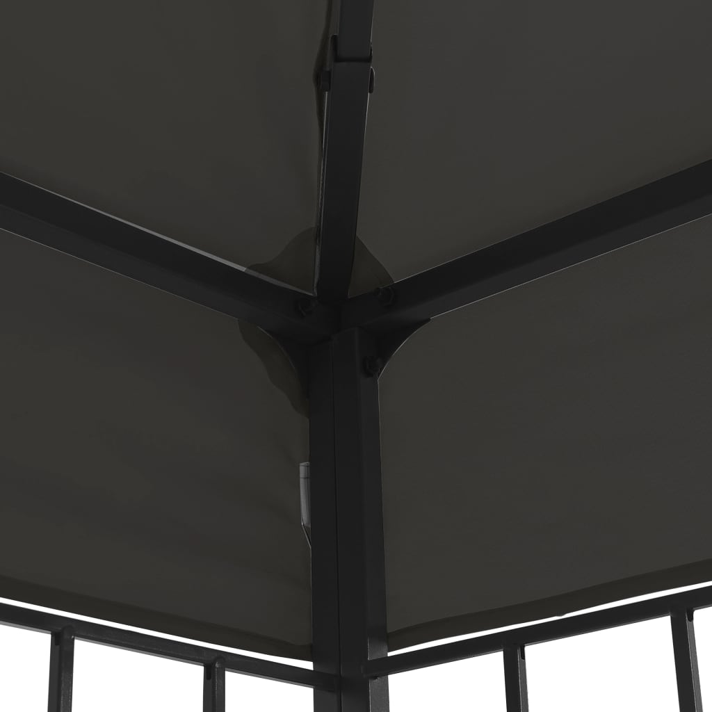vidaXL Altana ze sznurem lampek LED, 3x3 m, antracytowa