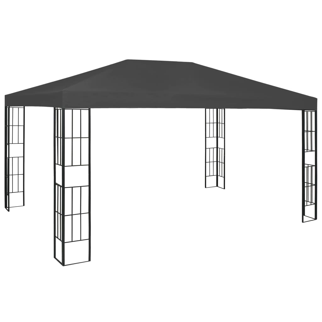 vidaXL Altana ze sznurem lampek LED, 3x4 m, antracytowa