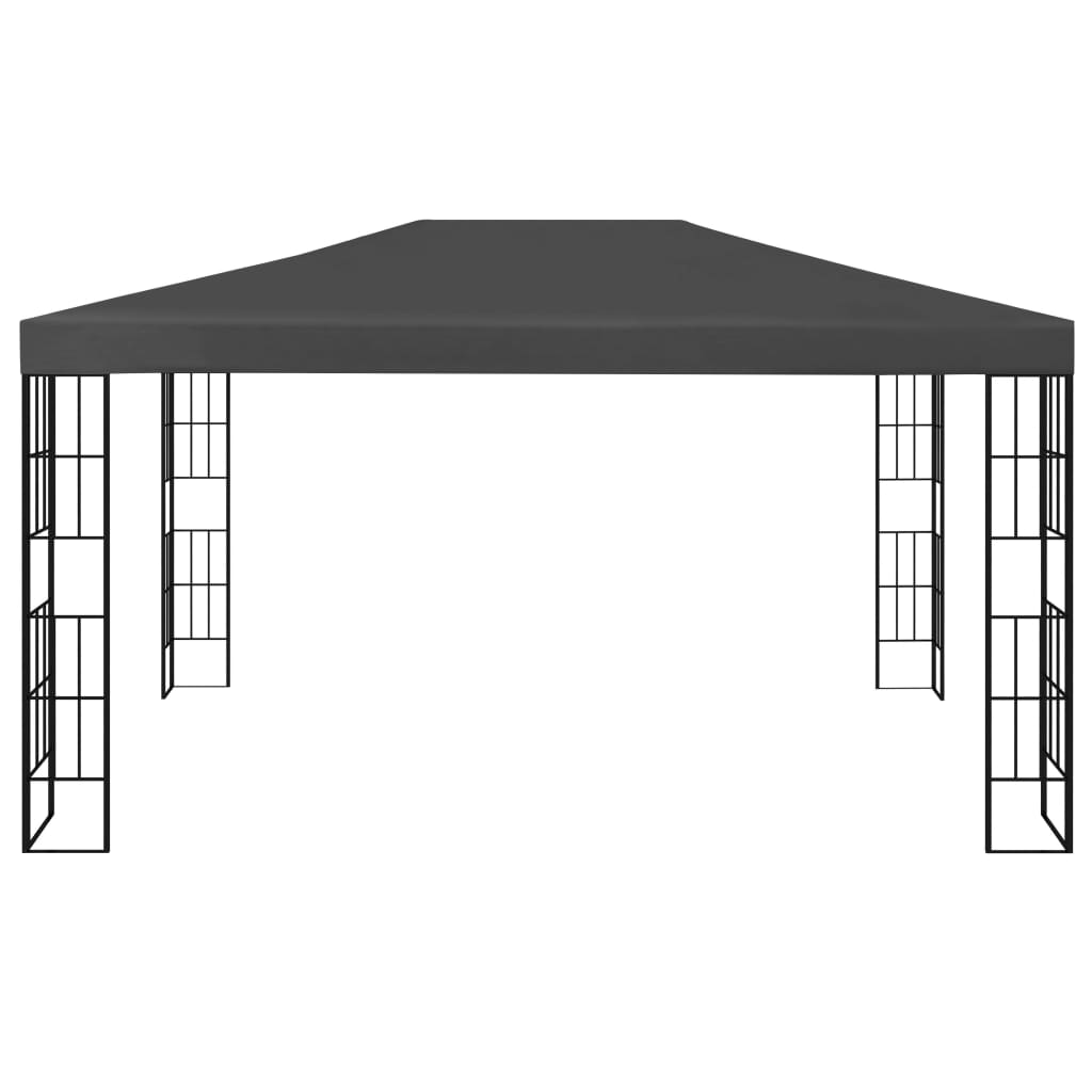 vidaXL Altana ze sznurem lampek LED, 3x4 m, antracytowa