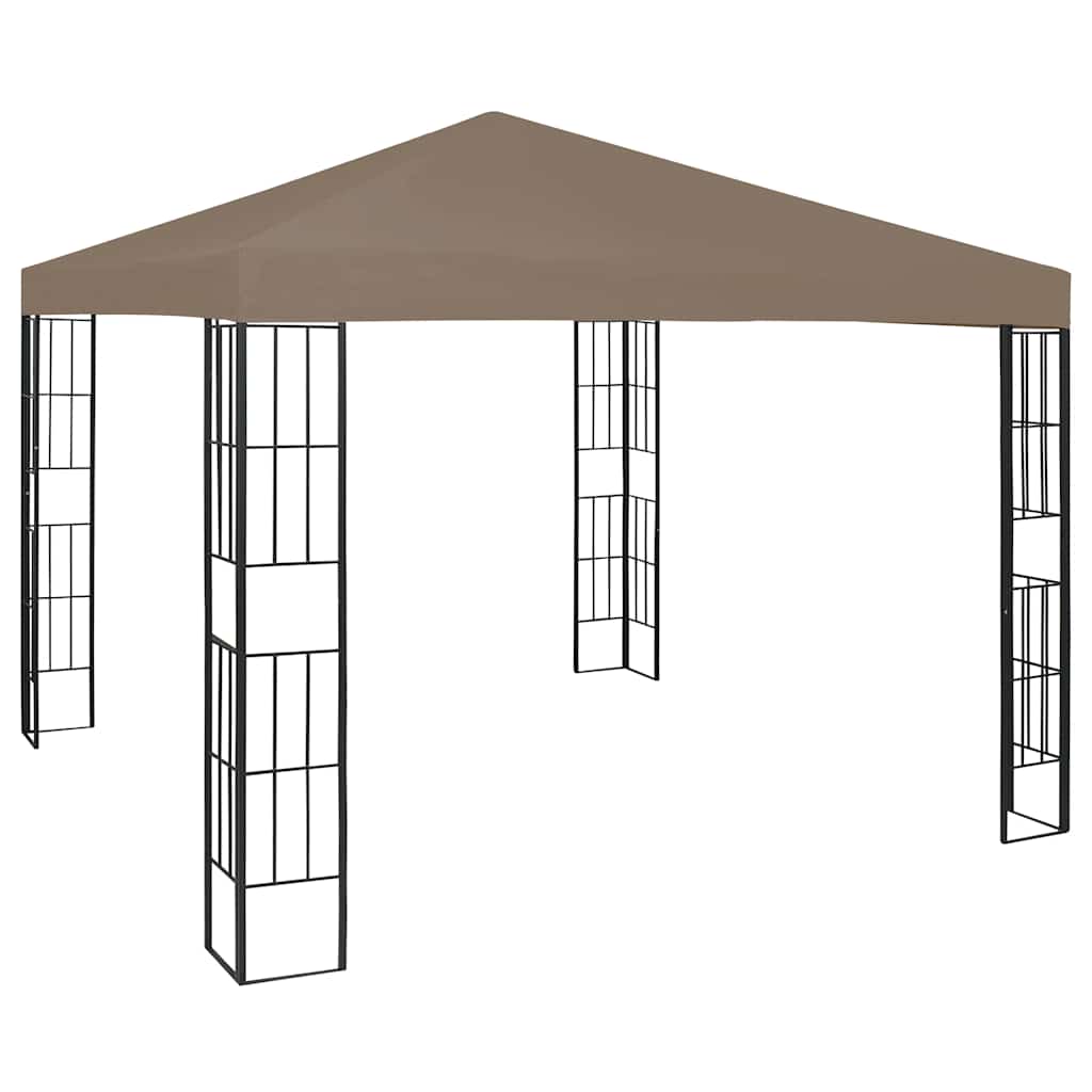 vidaXL Altana ze sznurem lampek LED, 3x3 m, kolor taupe