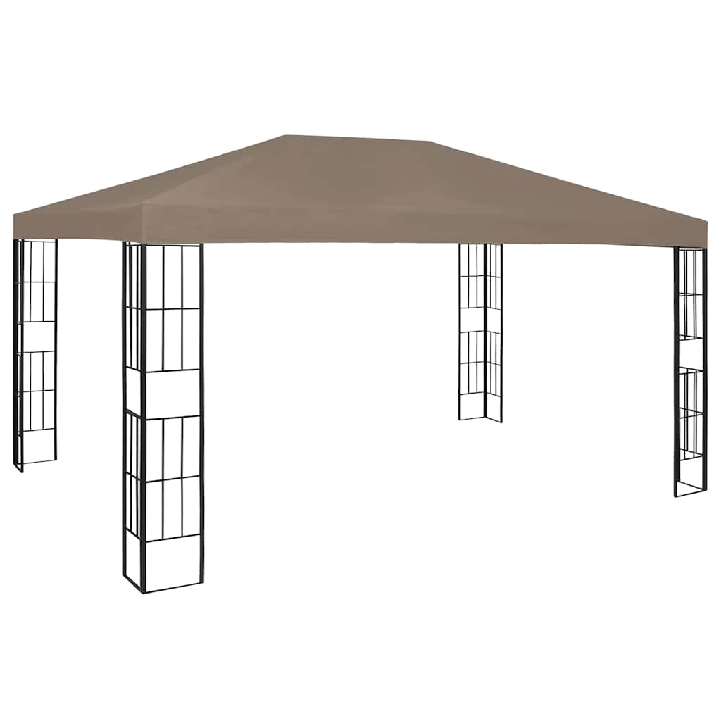 vidaXL Altana ze sznurem lampek LED, 4x3 m, kolor taupe