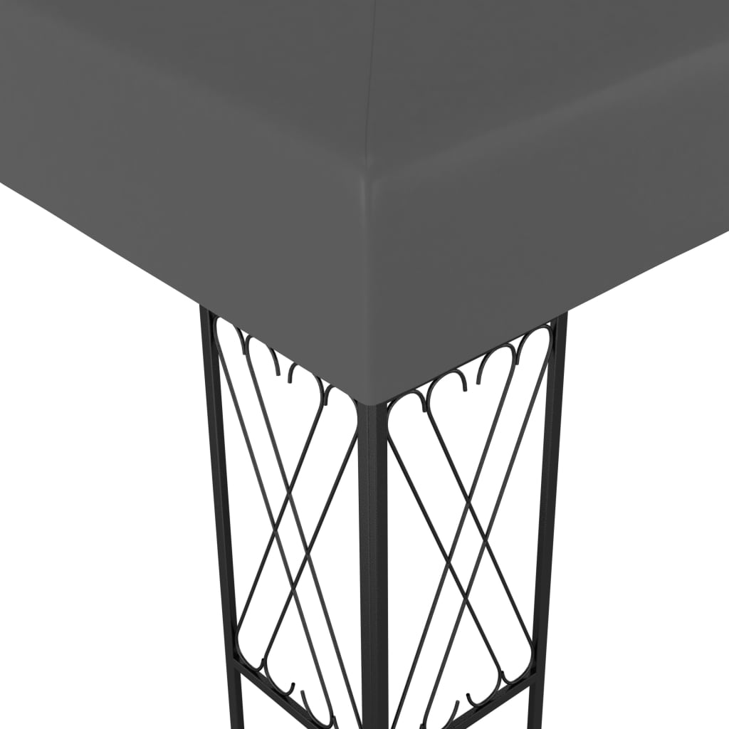 vidaXL Altana ze sznurem lampek LED, 3x3 m, antracytowa tkanina