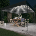 vidaXL Altana ze sznurem lampek LED, 3x3 m, antracytowa tkanina