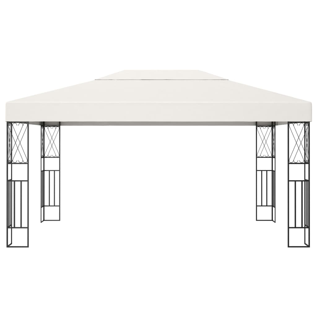 vidaXL Altana ze sznurem lampek LED, 3x4 m, kremowa tkanina