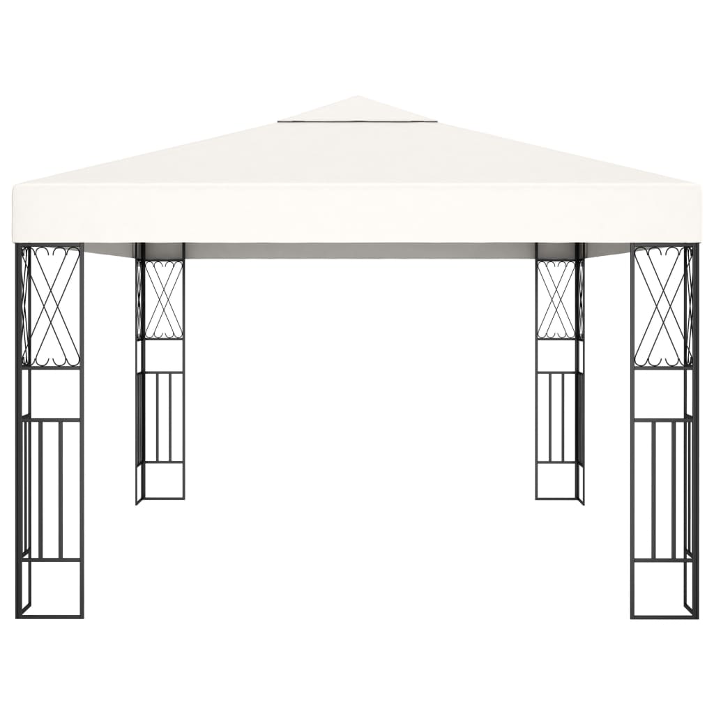 vidaXL Altana ze sznurem lampek LED, 3x4 m, kremowa tkanina