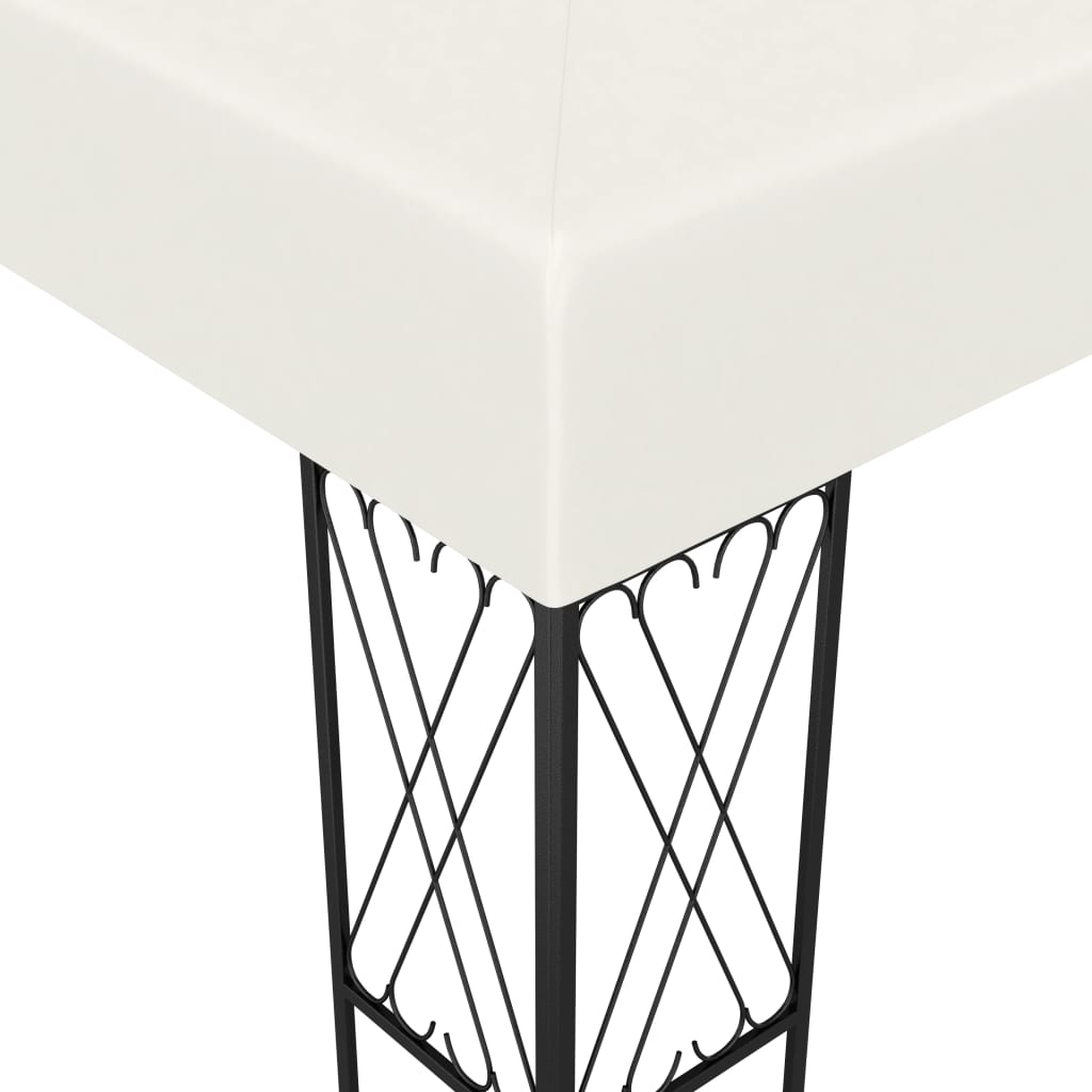 vidaXL Altana ze sznurem lampek LED, 3x4 m, kremowa tkanina