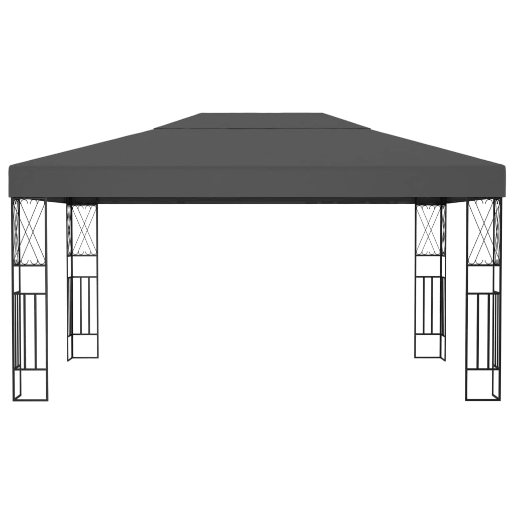 vidaXL Altana ze sznurem lampek LED, 3x4 m, antracytowa tkanina