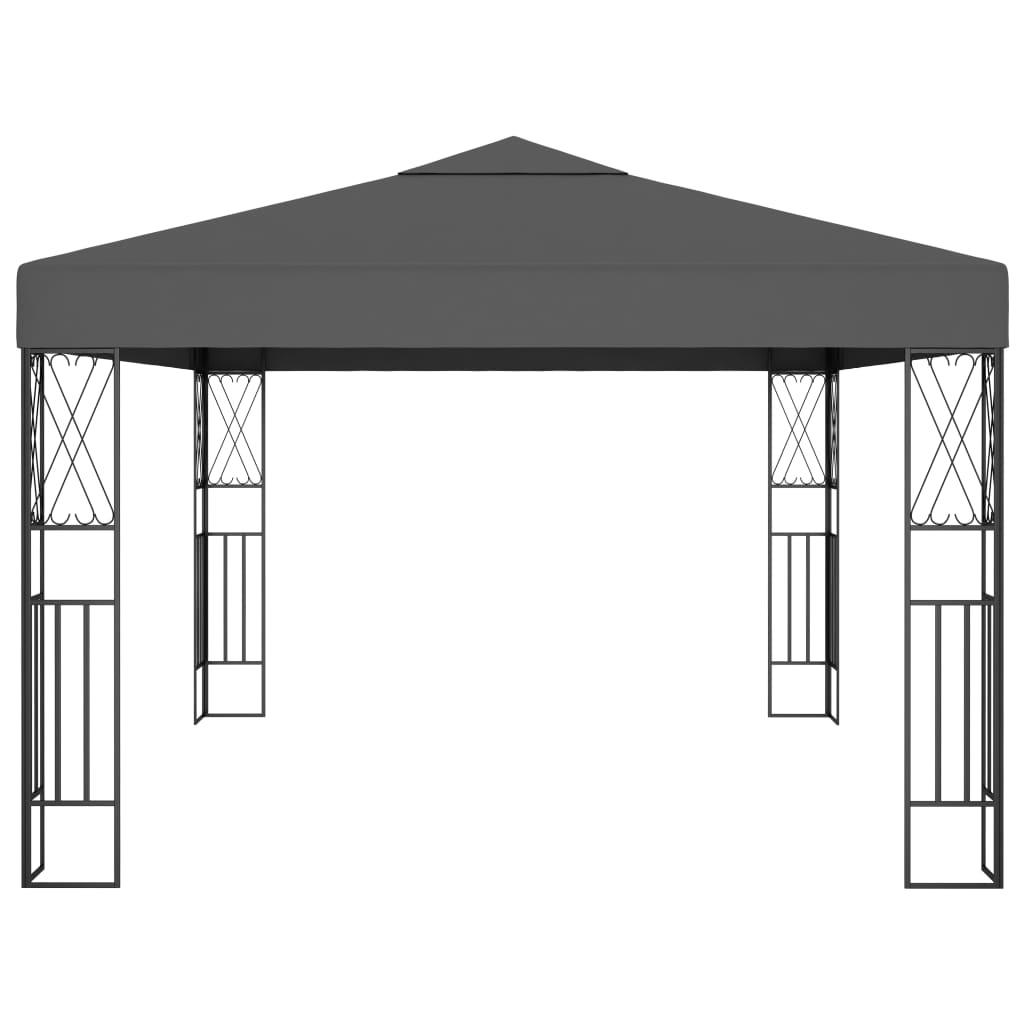 vidaXL Altana ze sznurem lampek LED, 3x4 m, antracytowa tkanina
