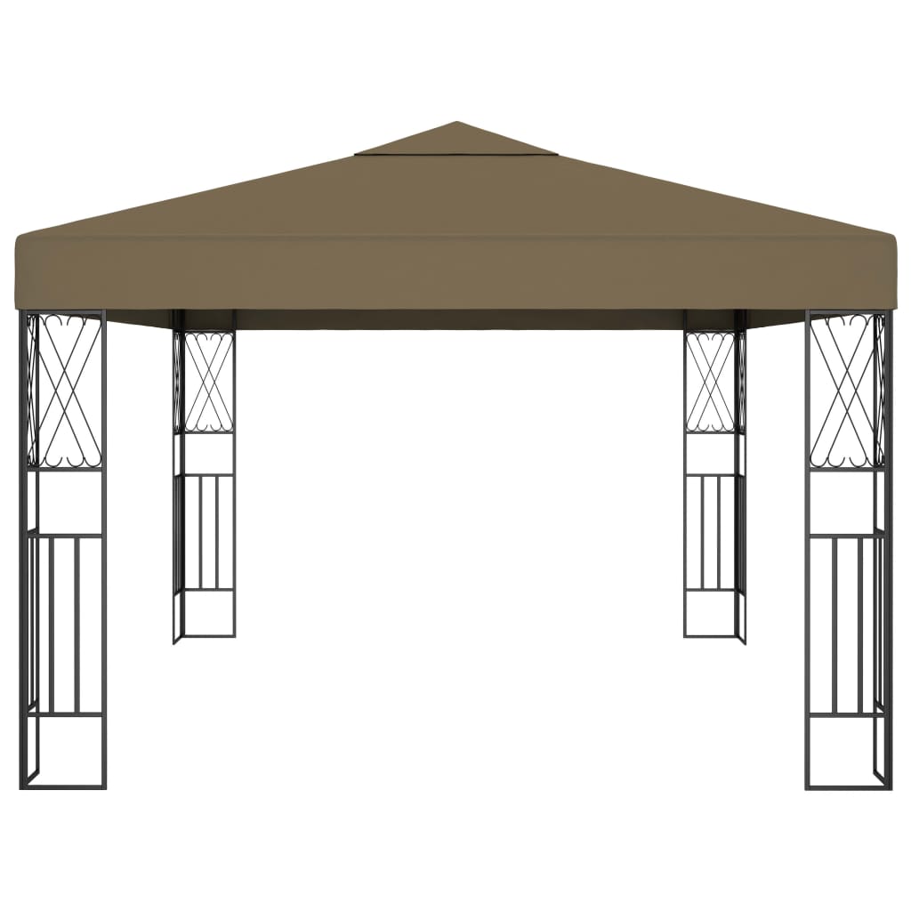 vidaXL Altana ze sznurem lampek LED, 3x4 m, tkanina w kolorze taupe