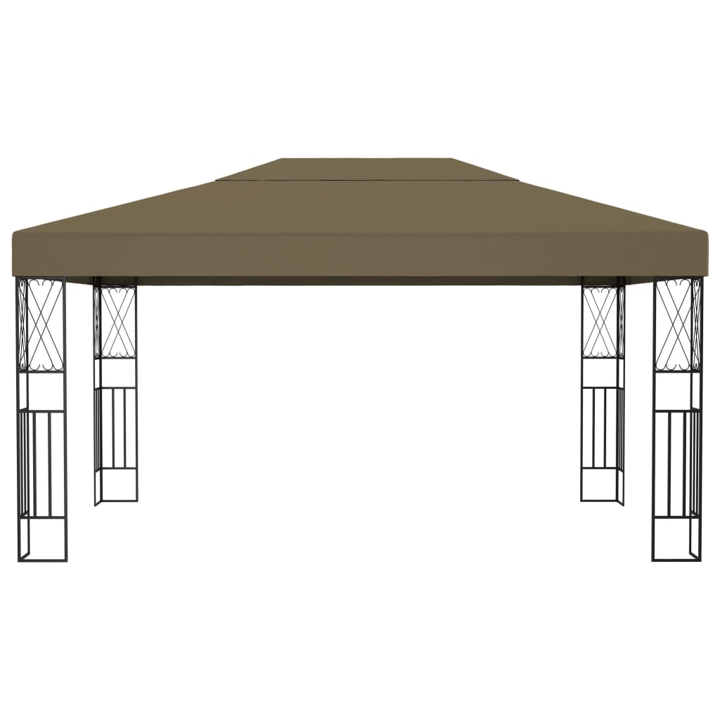 vidaXL Altana ze sznurem lampek LED, 3x4 m, tkanina w kolorze taupe