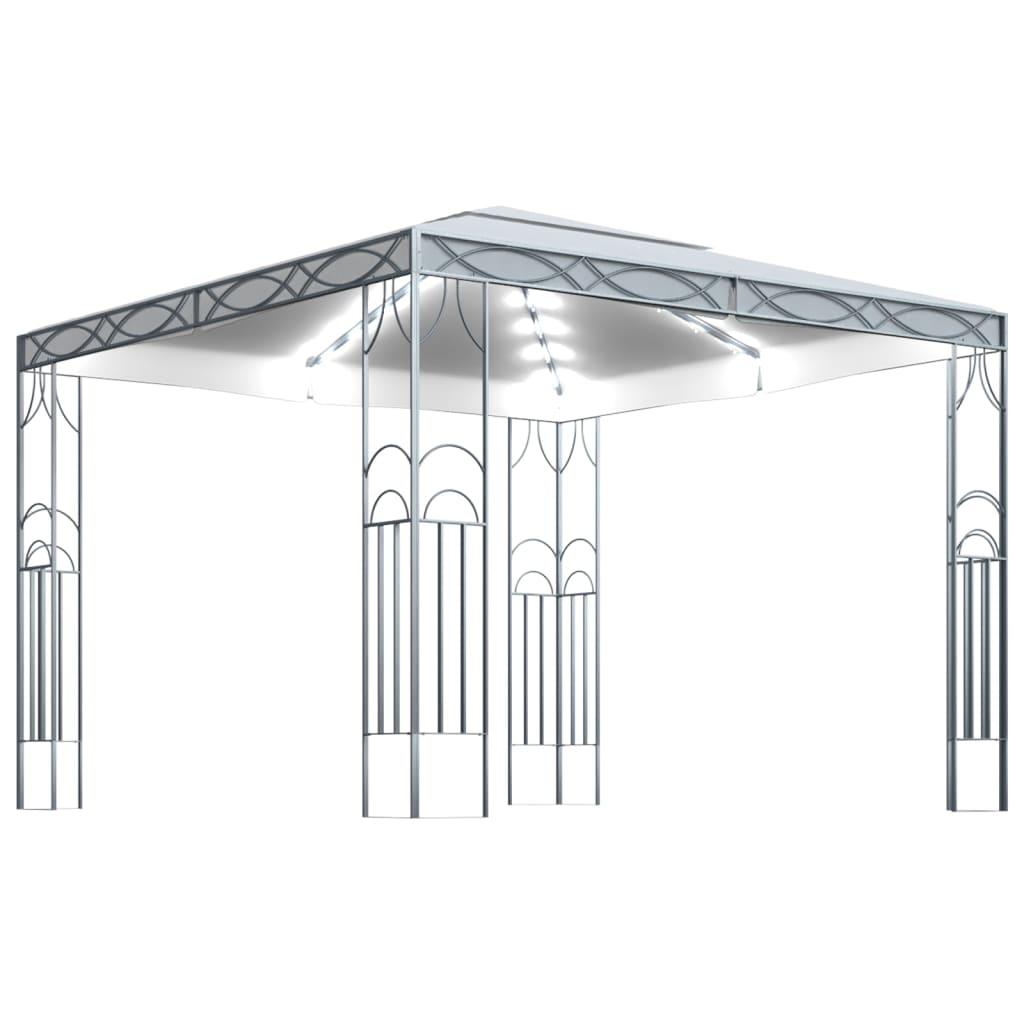 vidaXL Altana ze sznurem lampek LED, 300x300 cm, kremowa