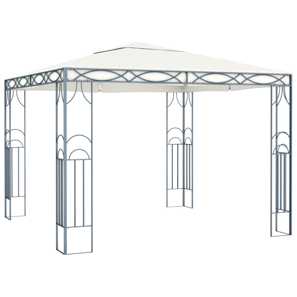 vidaXL Altana ze sznurem lampek LED, 300x300 cm, kremowa