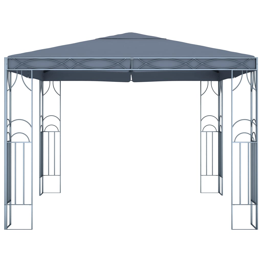 vidaXL Altana ze sznurem lampek LED, 300x300 cm, antracytowa