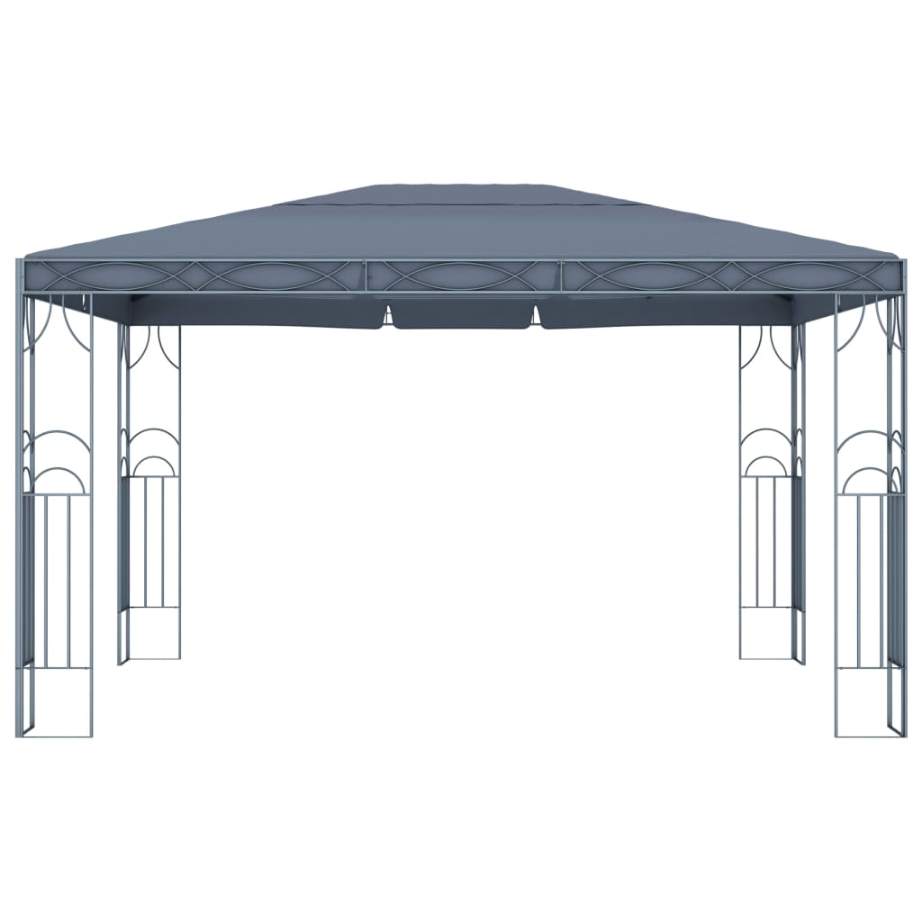 vidaXL Altana ze sznurem lampek LED, 400x300 cm, antracytowa