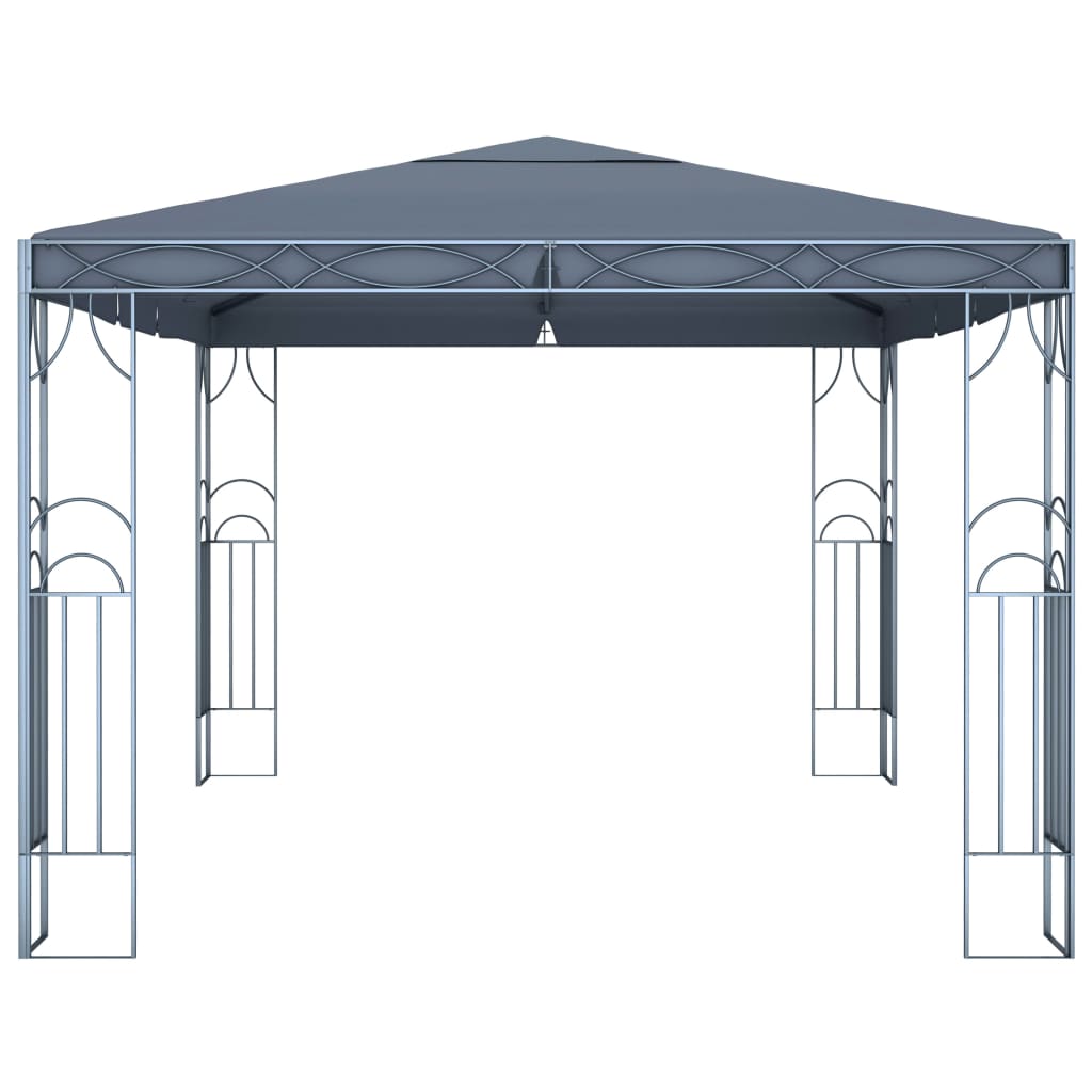 vidaXL Altana ze sznurem lampek LED, 400x300 cm, antracytowa