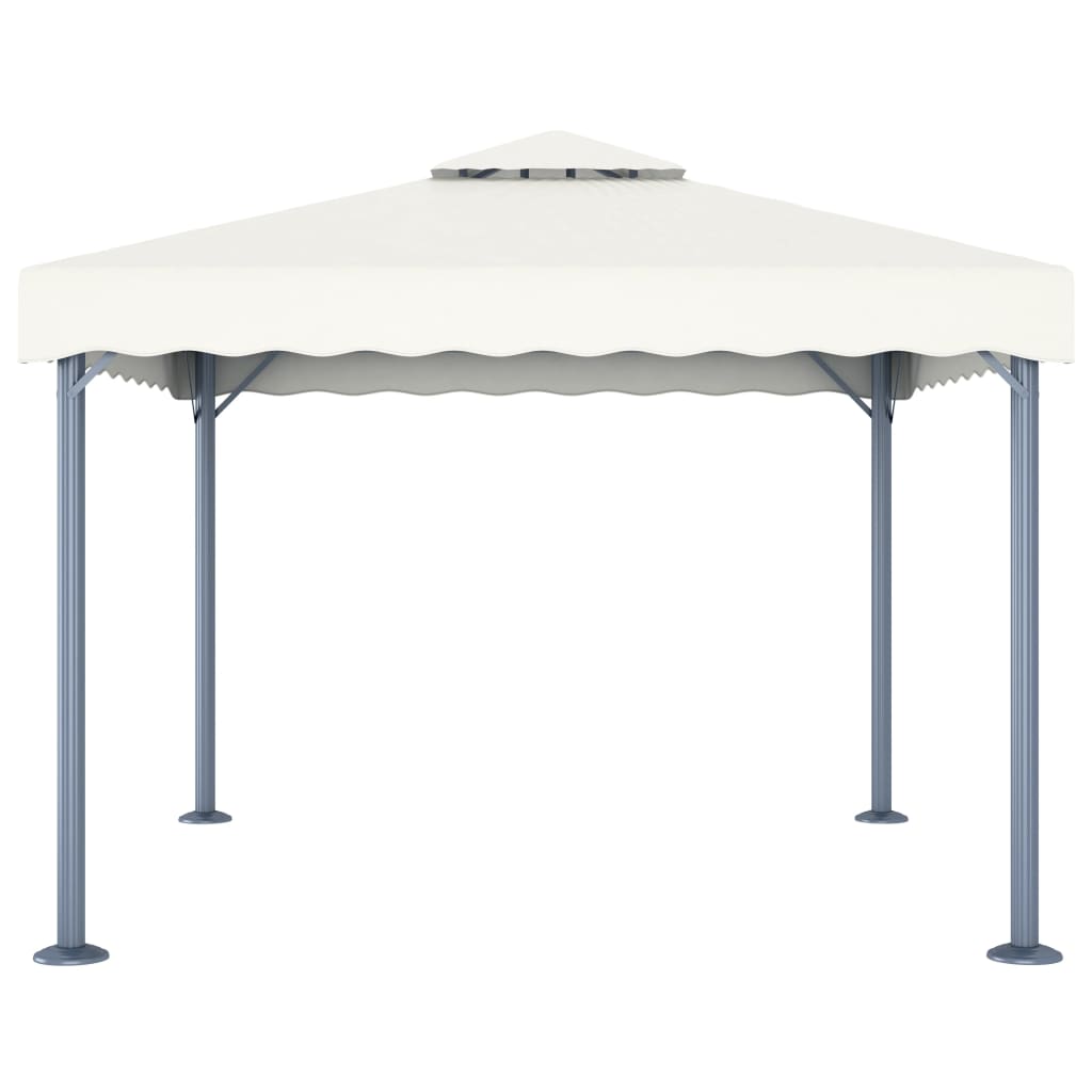 vidaXL Altana ze sznurem lampek LED, 300x300 cm, kremowa, aluminium