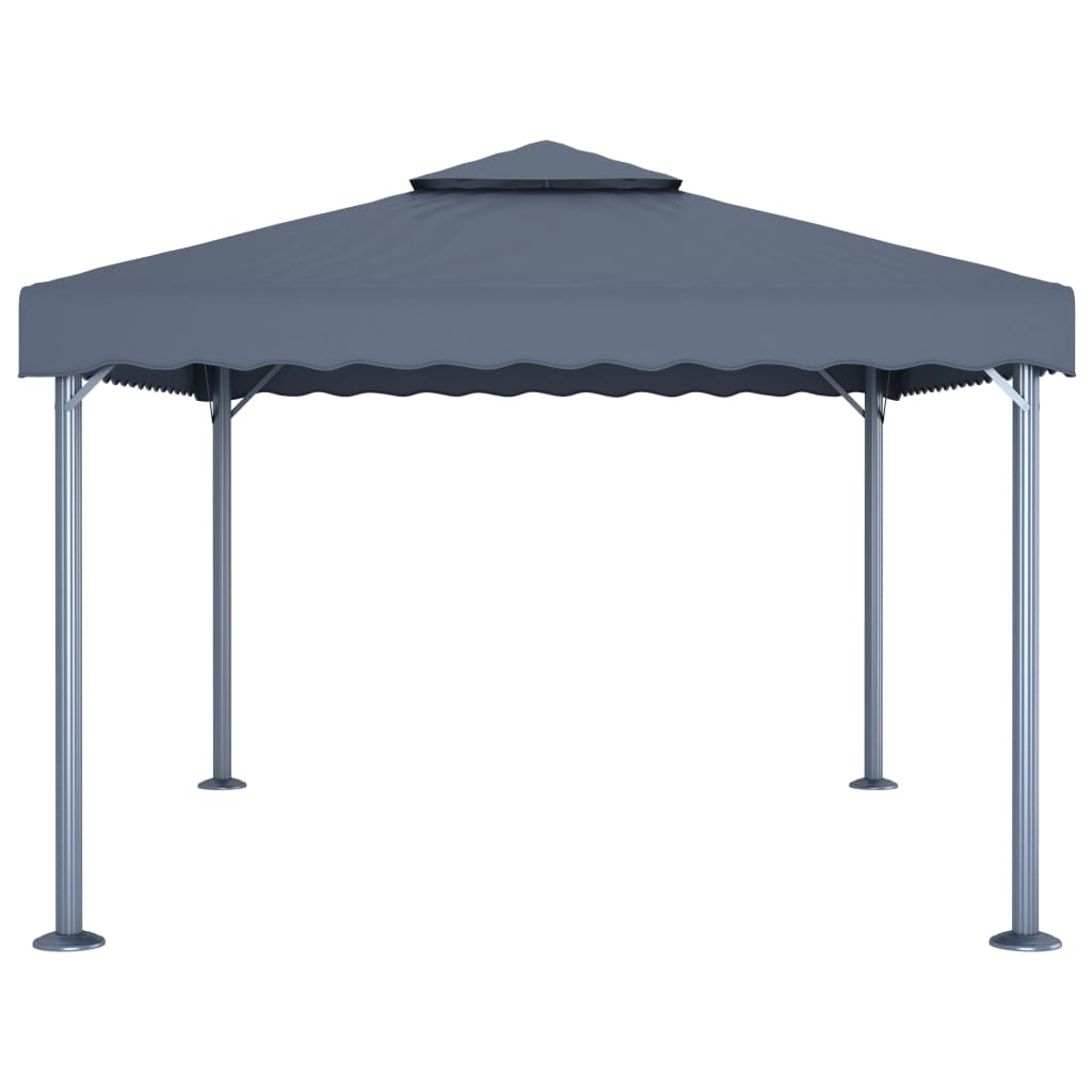 vidaXL Altana ze sznurem lampek LED, 400x300 cm, antracyt, aluminium