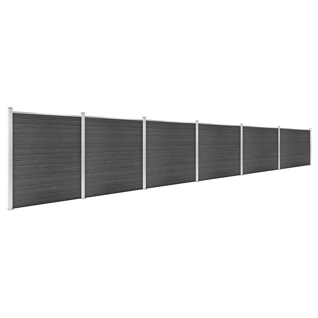 vidaXL Zestaw ogrodzeniowy z WPC, 1045x186 cm, czarny