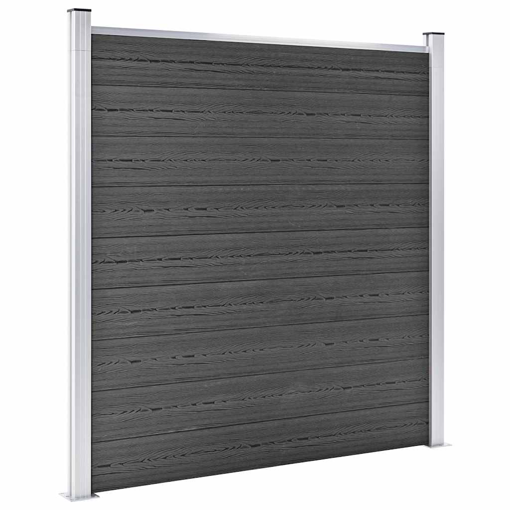 vidaXL Zestaw ogrodzeniowy z WPC, 965 x (105-186) cm, czarny