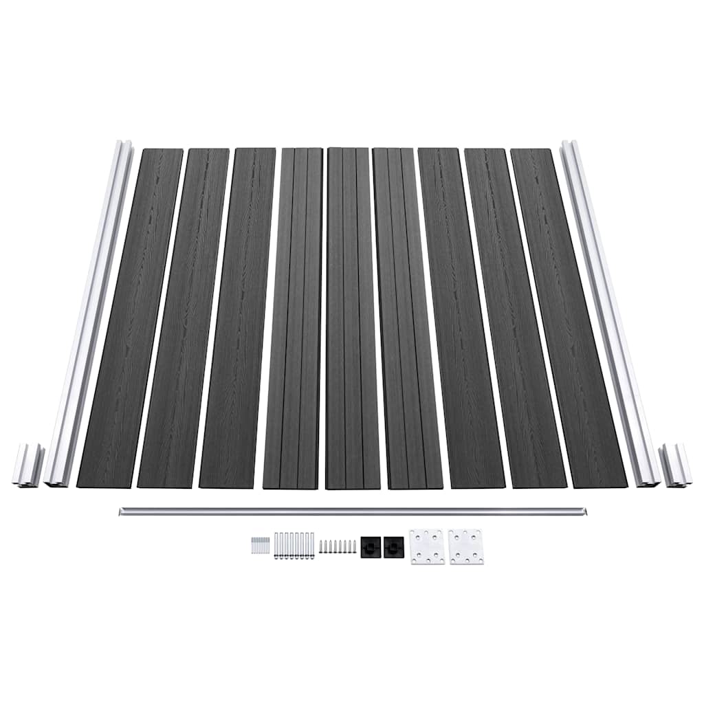 vidaXL Zestaw ogrodzeniowy z WPC, 965 x (105-186) cm, czarny