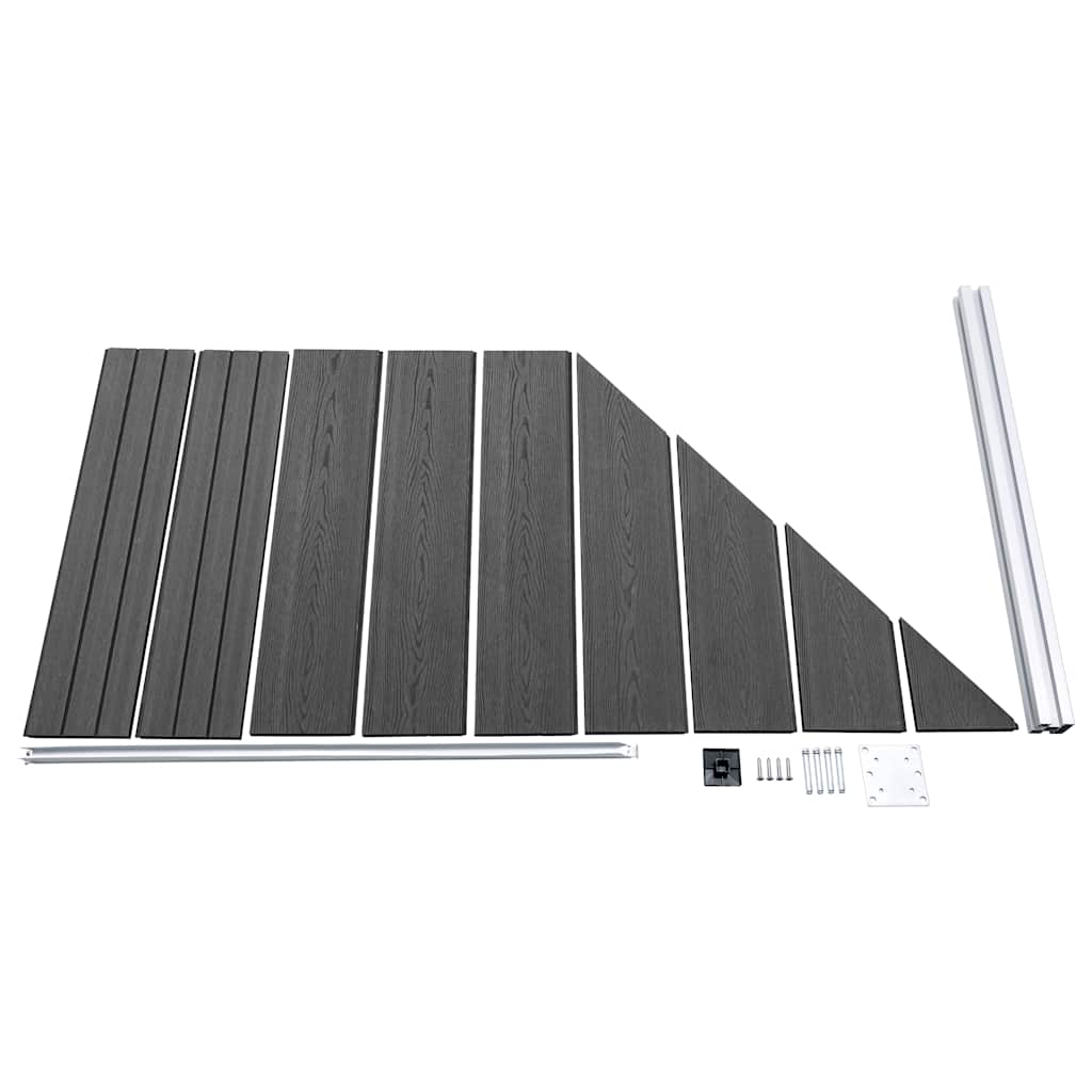 vidaXL Zestaw ogrodzeniowy z WPC, 1311 x (105-186) cm, czarny