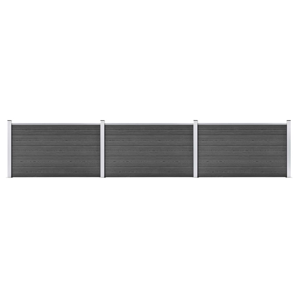 vidaXL Zestaw ogrodzeniowy z WPC, 526 x 105 cm, czarny