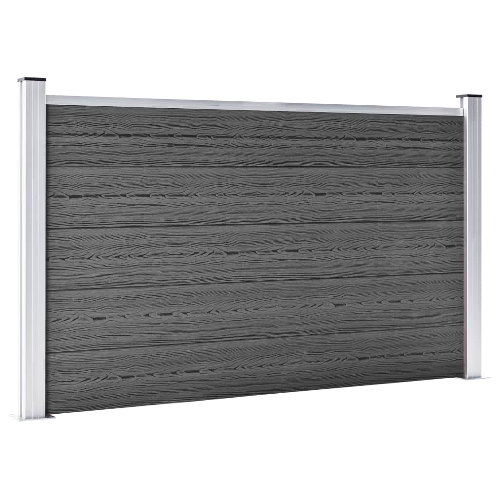 vidaXL Zestaw ogrodzeniowy z WPC, 872 x 105 cm, czarny
