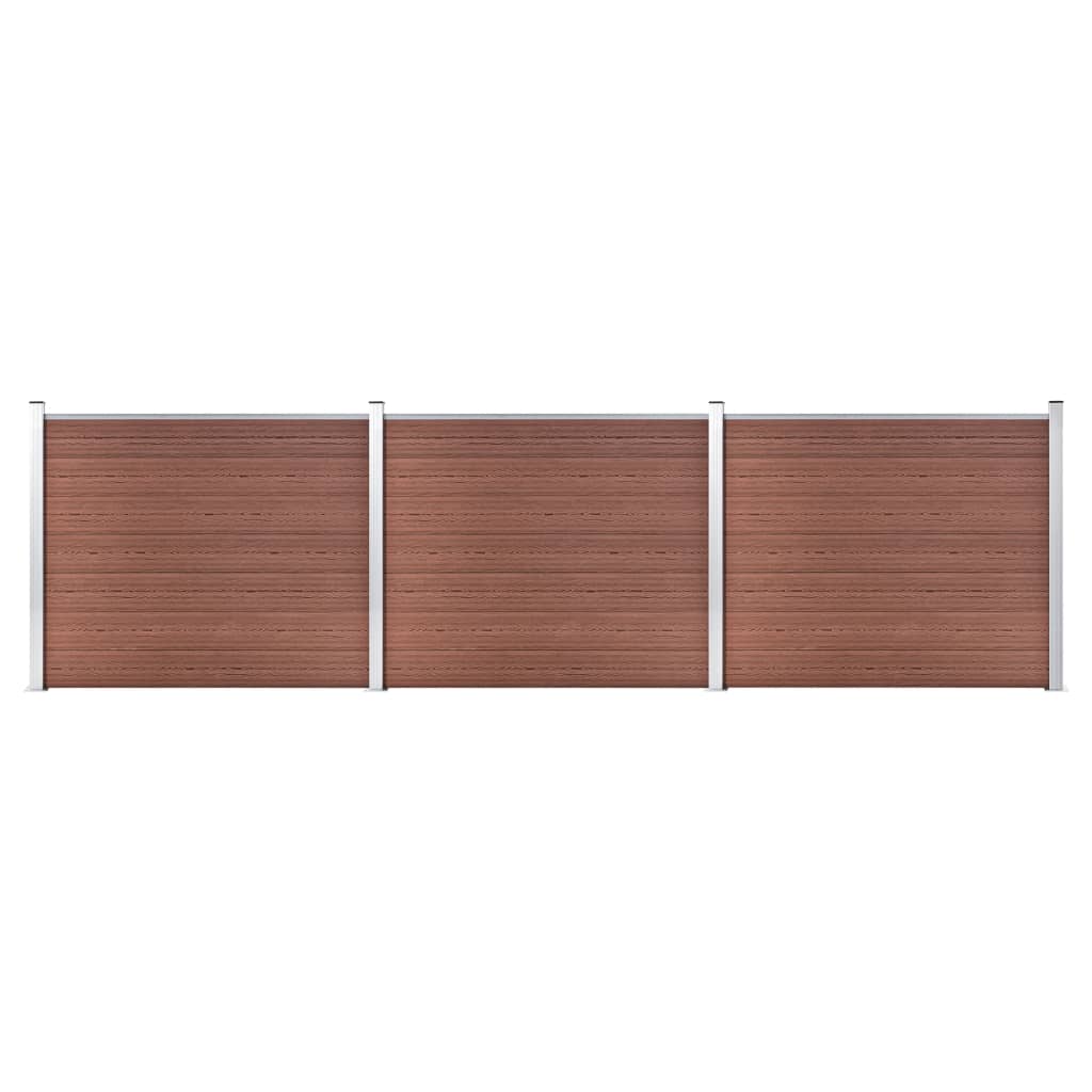 vidaXL Zestaw ogrodzeniowy z WPC, 526 x 146 cm, brązowy