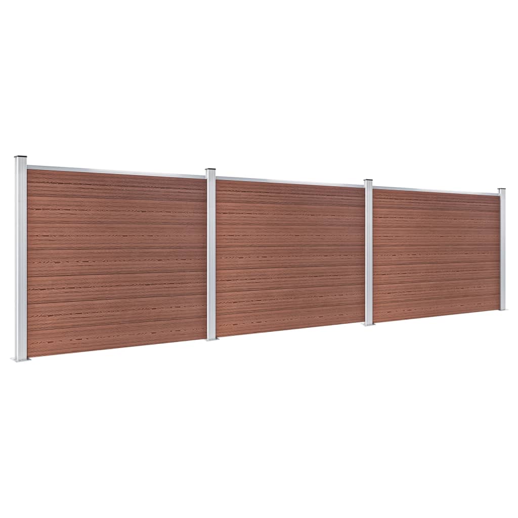 vidaXL Zestaw ogrodzeniowy z WPC, 526 x 146 cm, brązowy
