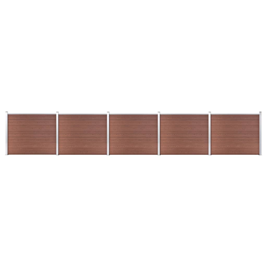vidaXL Zestaw ogrodzeniowy z WPC, 872 x 146 cm, brązowy