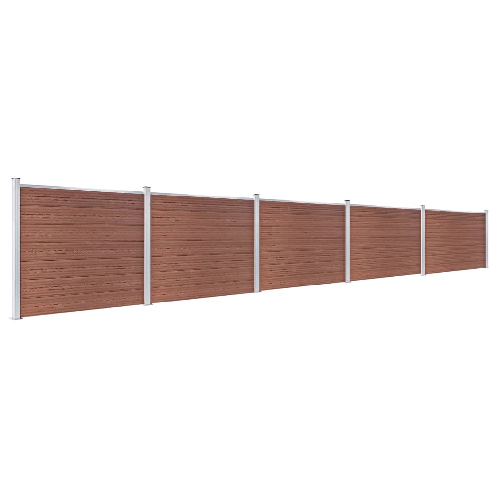 vidaXL Zestaw ogrodzeniowy z WPC, 872 x 146 cm, brązowy