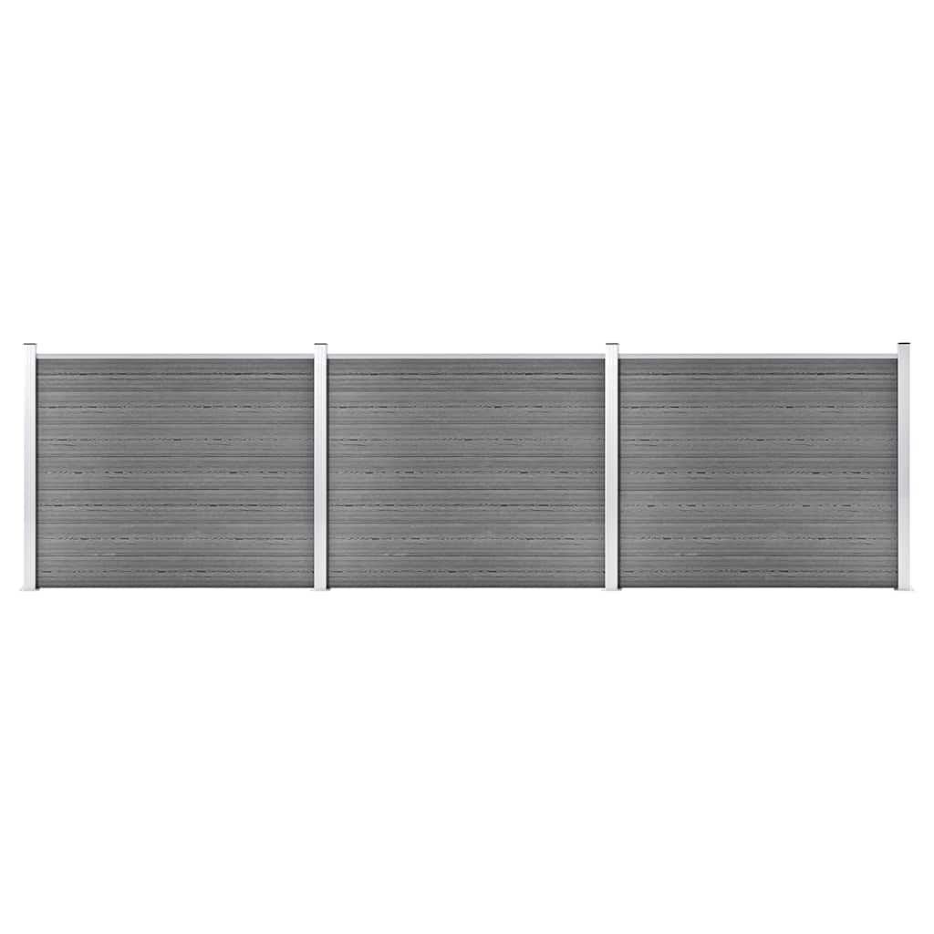 vidaXL Zestaw ogrodzeniowy z WPC, 526x146 cm, szary