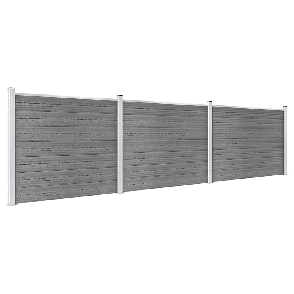 vidaXL Zestaw ogrodzeniowy z WPC, 526x146 cm, szary