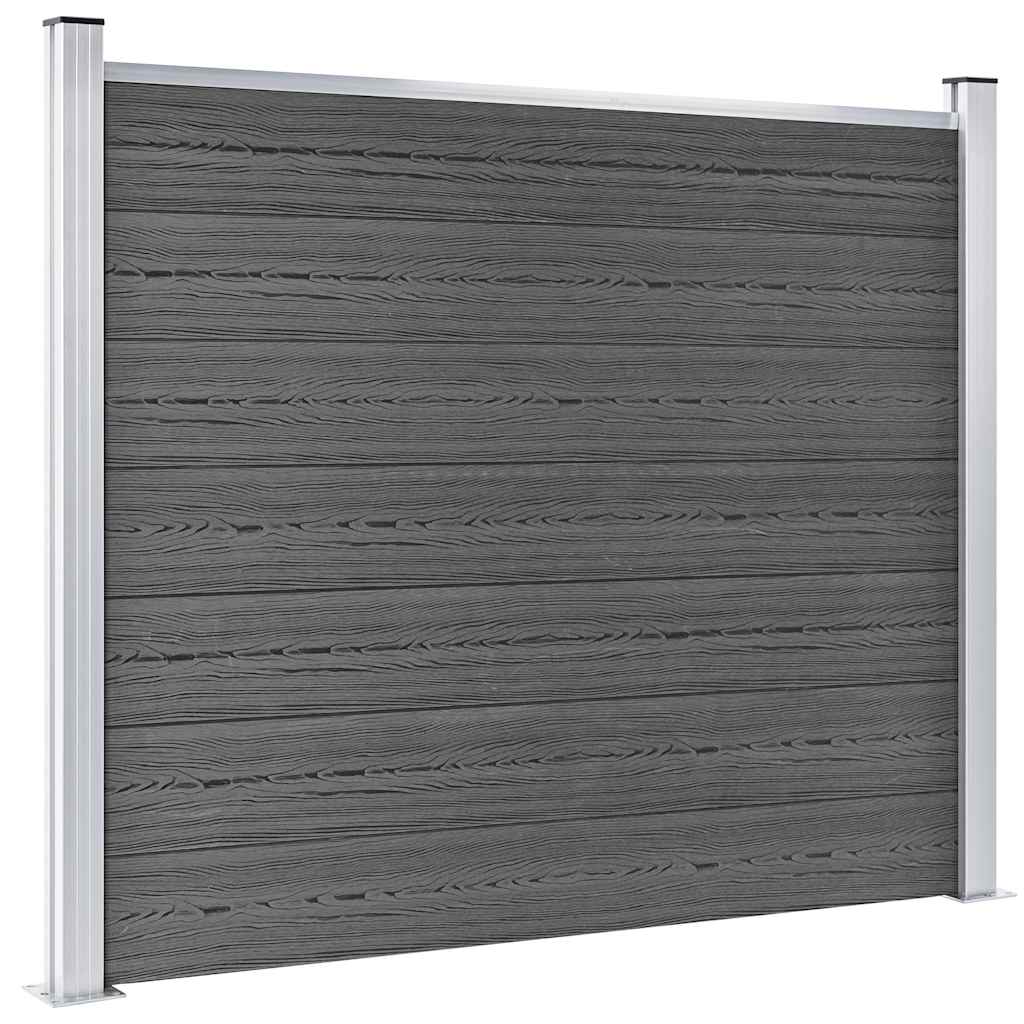 vidaXL Zestaw ogrodzeniowy z WPC, 353x146 cm, czarny