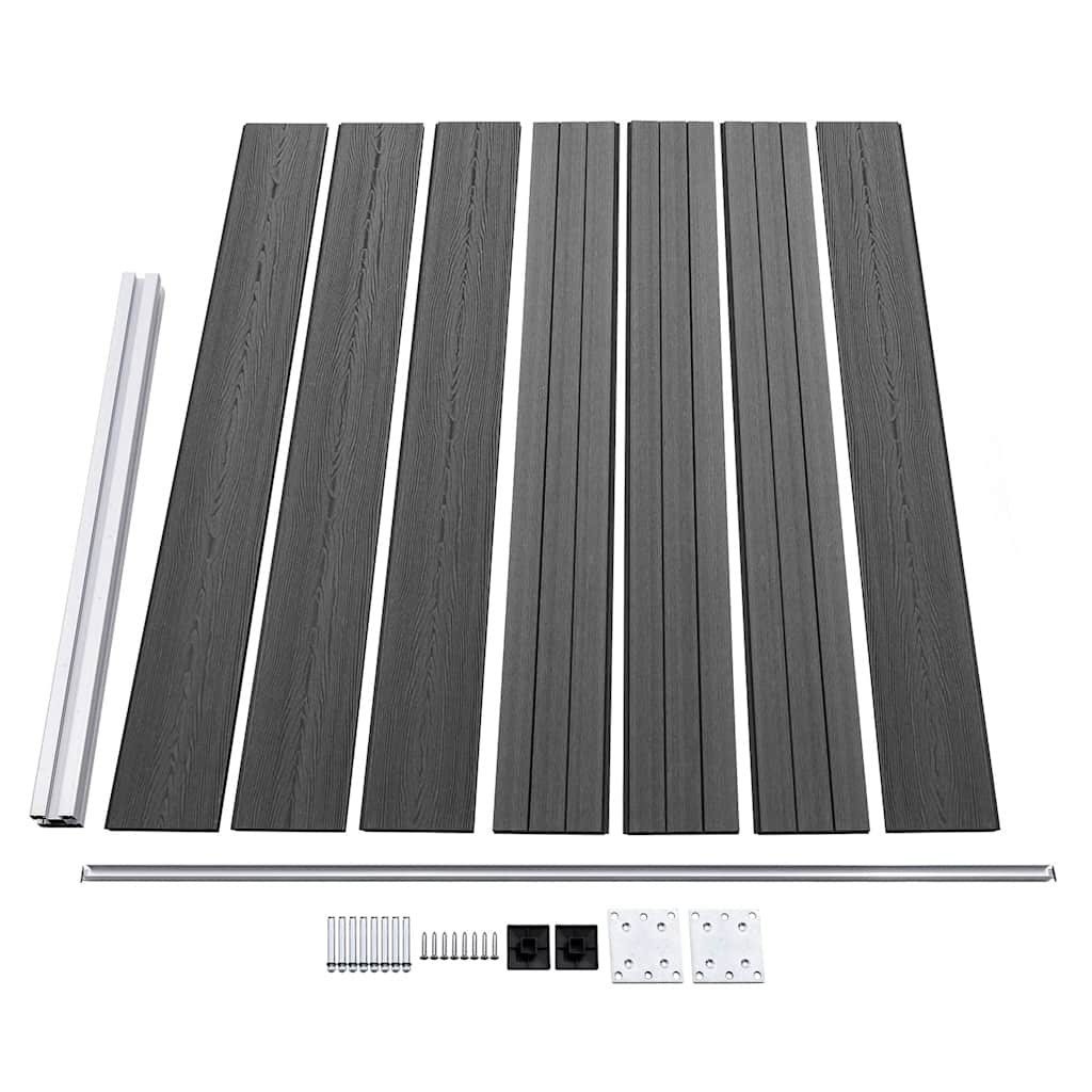 vidaXL Zestaw paneli ogrodzeniowych z WPC, 872 x 146 cm, czarny