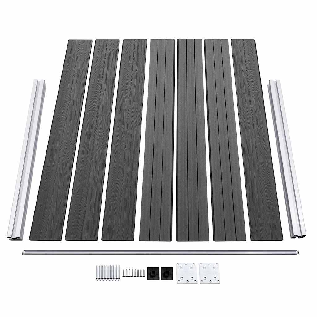 vidaXL Zestaw paneli ogrodzeniowych z WPC, 872 x 146 cm, czarny