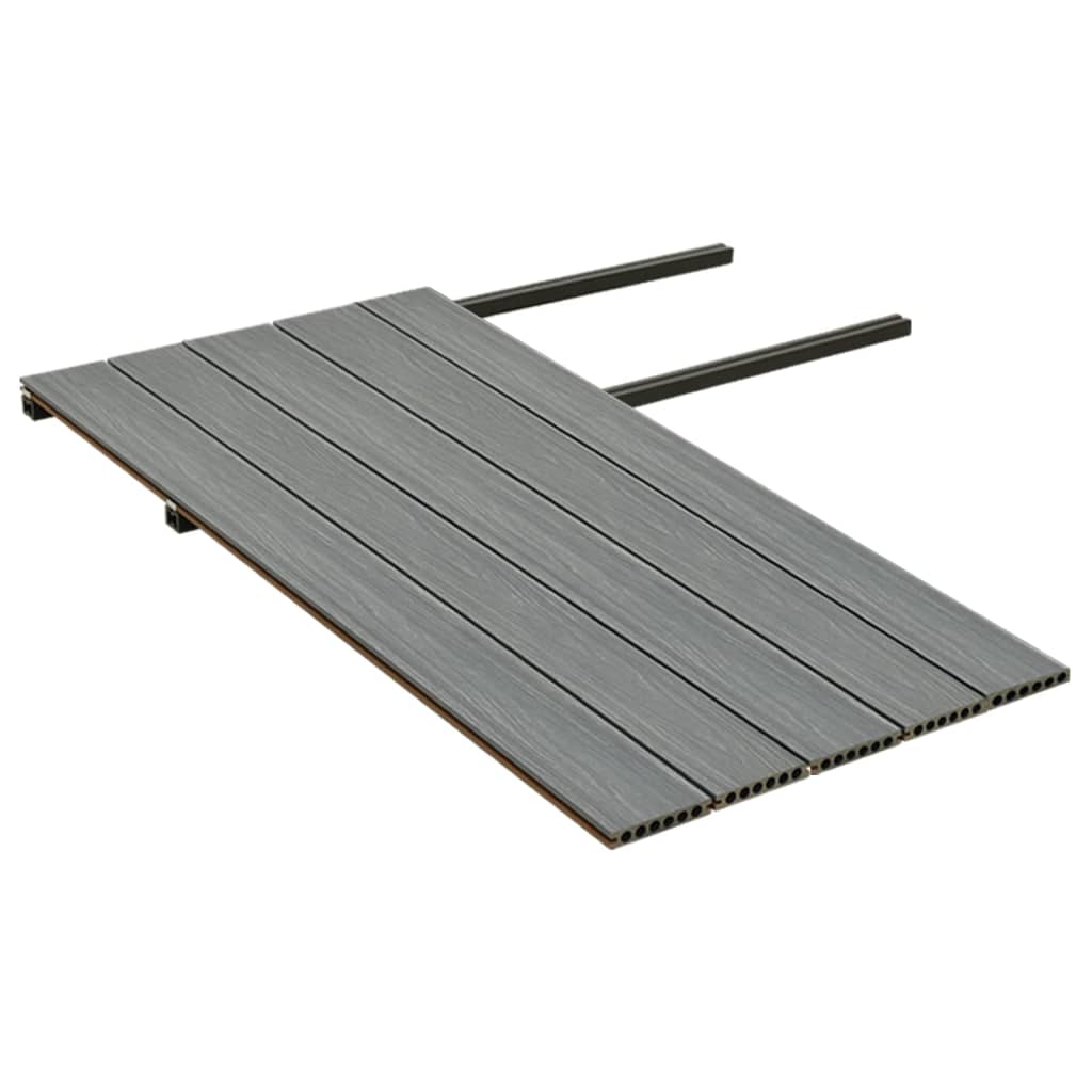 vidaXL Deski tarasowe z WPC z akcesoriami, brązowo-szare, 10 m² 2,2 m