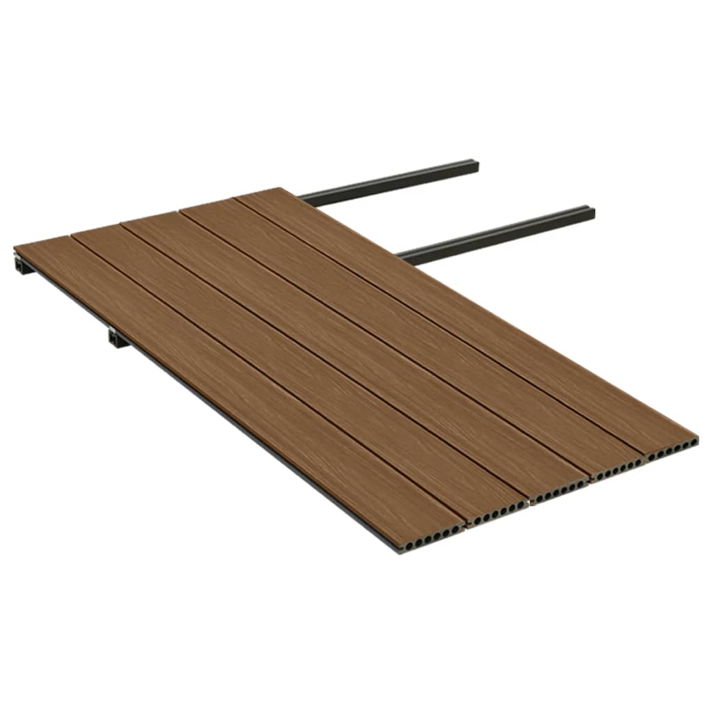 vidaXL Deski tarasowe z WPC z akcesoriami, brązowo-szare, 10 m² 2,2 m