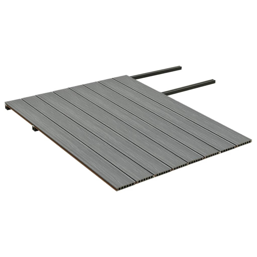 vidaXL Deski tarasowe WPC z akcesoriami, 16 m², 2,2 m, brązowo-szare