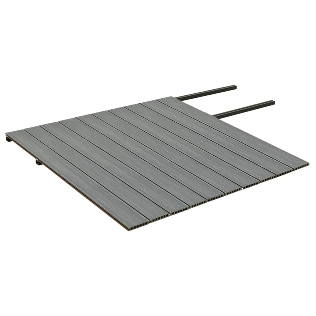 vidaXL Deski tarasowe WPC z akcesoriami, 20 m², 2,2 m, brązowo-szare