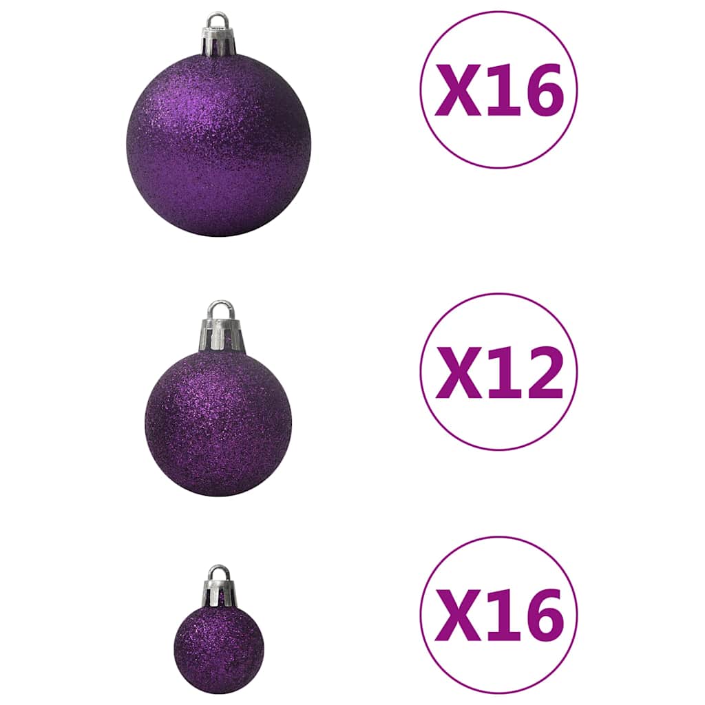 vidaXL Zestaw bombek, 100 elementów, fioletowy